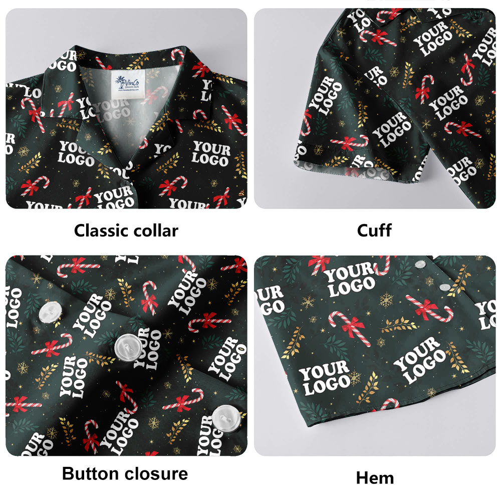 Custom Company Logo Christmas Hawaiian Shirt