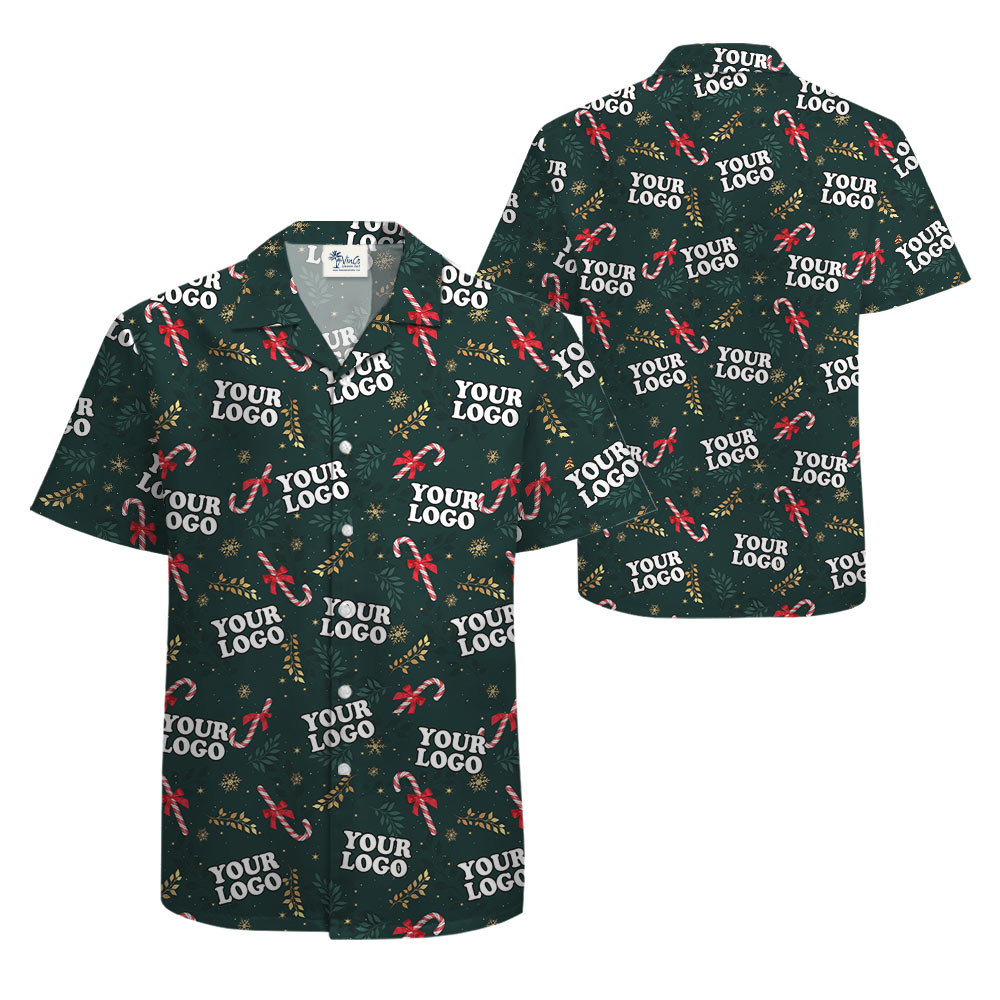 Custom Company Logo Christmas Hawaiian Shirt