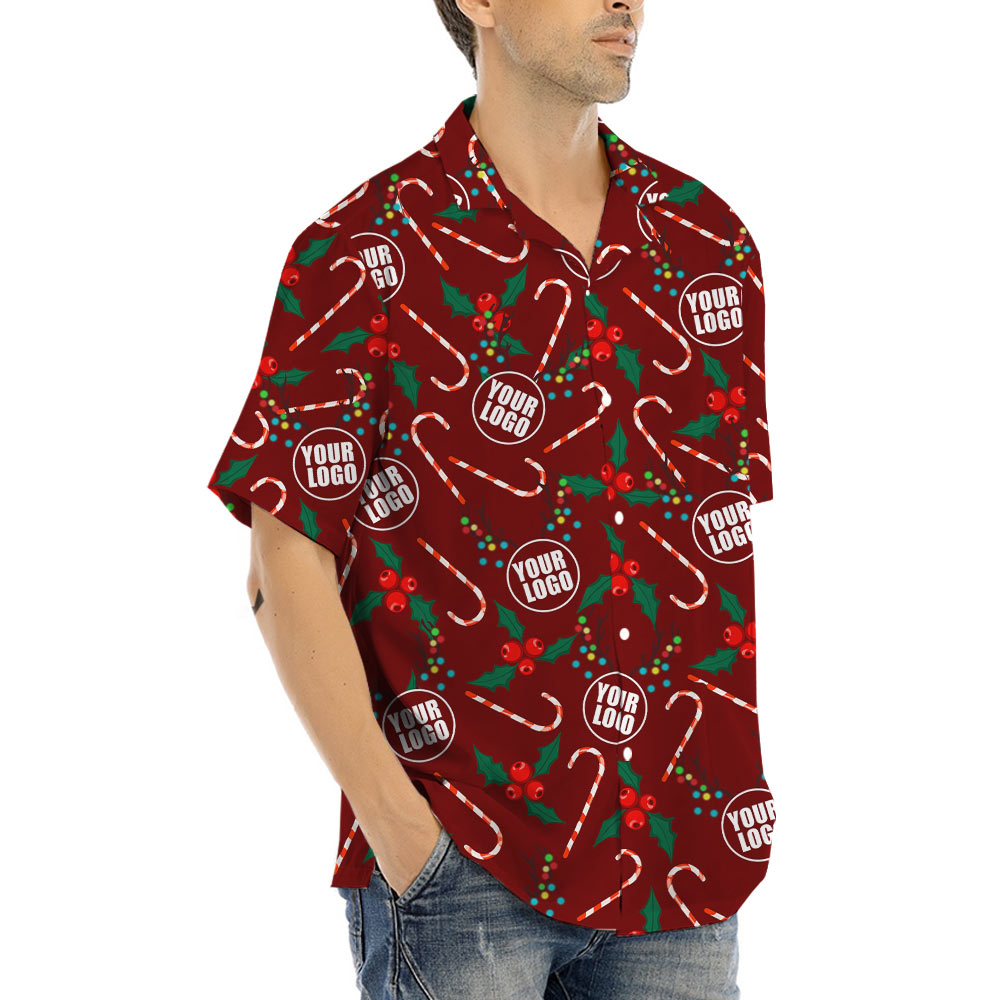 Custom Logo Christmas Hawaiian Shirt