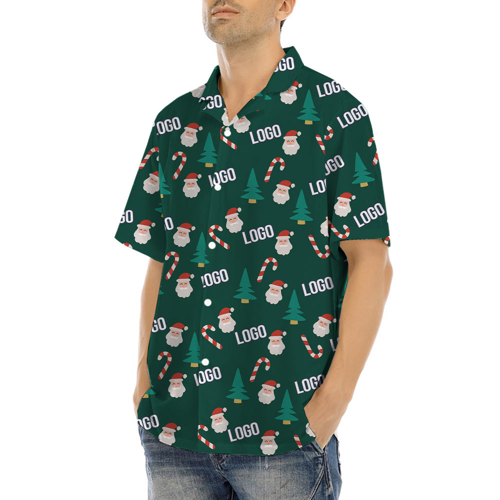 Christmas Santa Hawaiian Shirt With Custom Logo