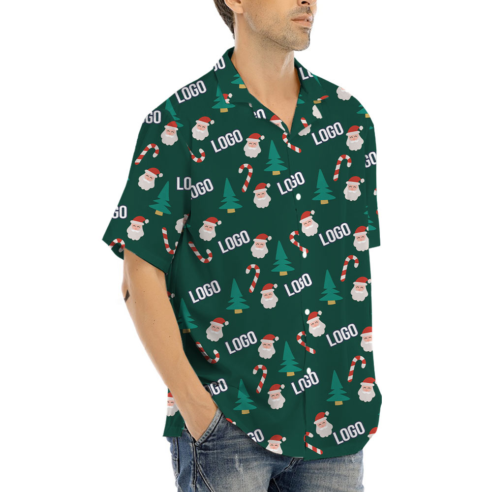 Christmas Santa Hawaiian Shirt With Custom Logo