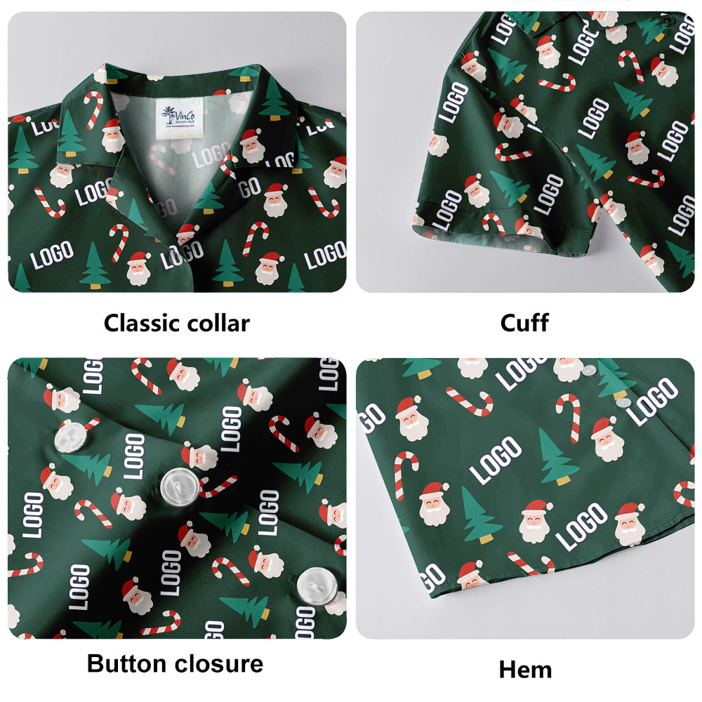 Christmas Santa Hawaiian Shirt With Custom Logo