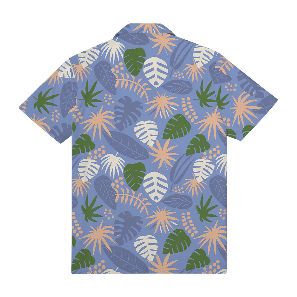 Custom Company Logo Purple Pocket Hawaiian Shirt