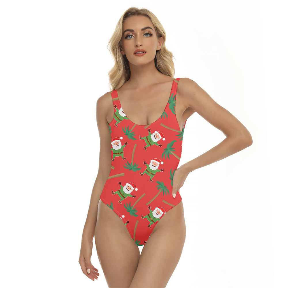 Funny Santa Claus Tropical Palm Trees Hawaiian Swimsuit - variant image 1