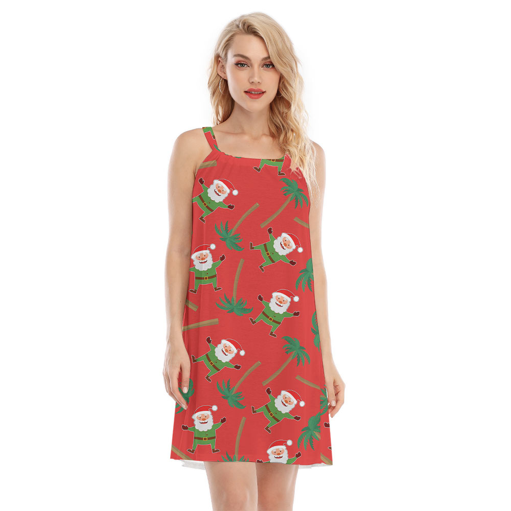 Cute Santa Claus Palm Tree Cami Dress - variant image 1
