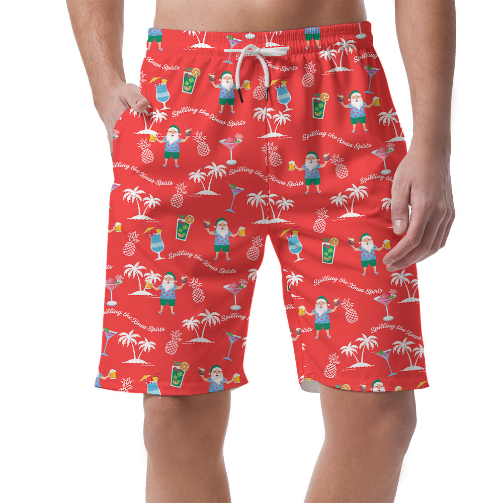Santa Claus Spilling The Xmas Spirits Men's Beach Shorts - variant image 1