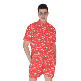 Spilling The Xmas Spirits Red Men's Romper
