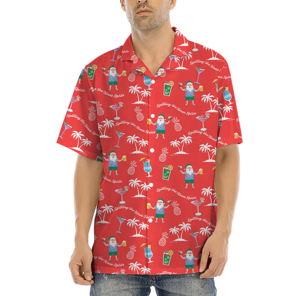Spilling the Xmas Spirits Santa Hawaiian Shirt - variant image 1