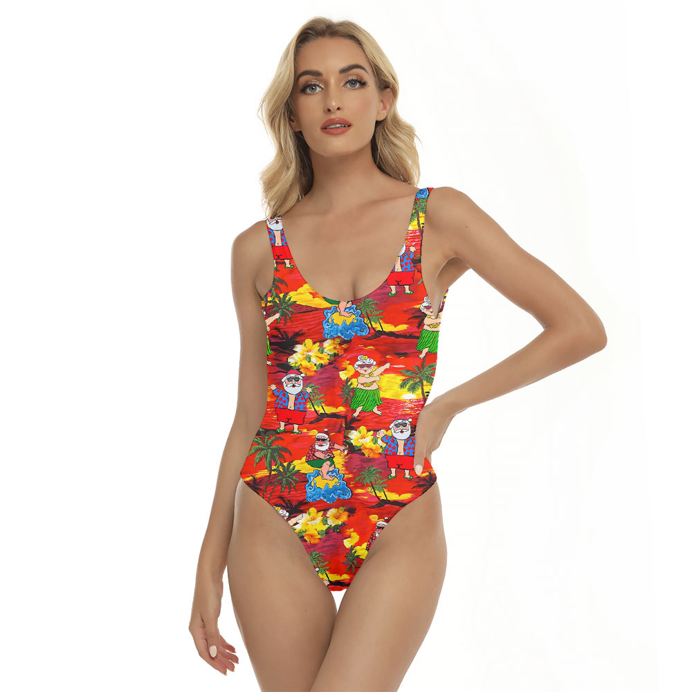 Tropical Sunset Beach Santa Claus Christmas Swimsuit - variant image 1