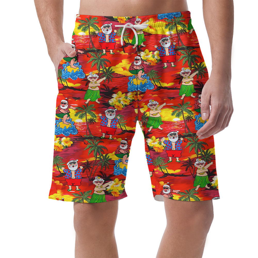 Funny Santa Tropical Sunset Beach Men's Shorts - variant image 1