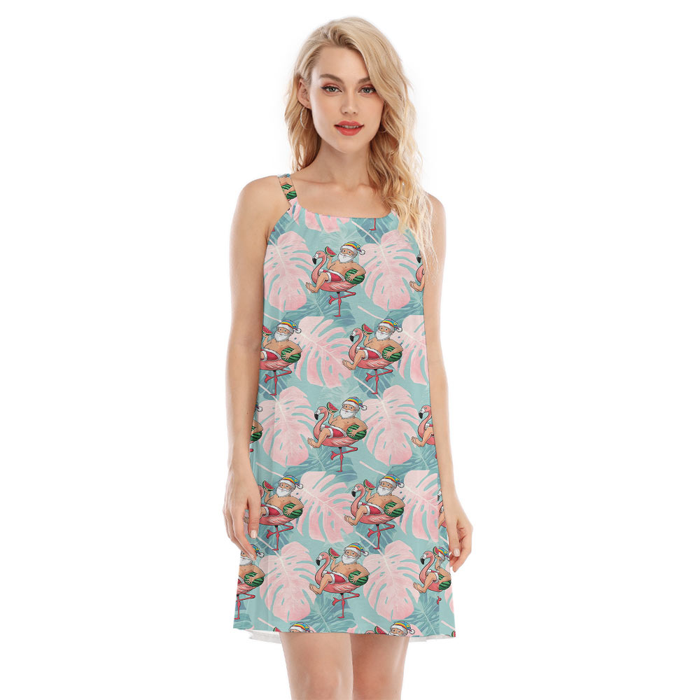 Tropical Flamingo Summer Santa Cami Dress - variant image 1