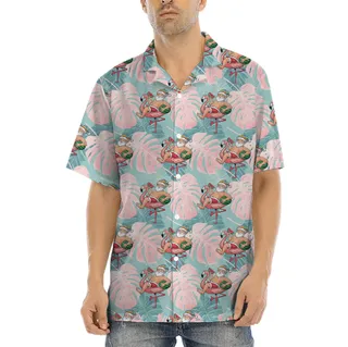 Watermelon Santa Claus Flamingo Hawaiian Shirt