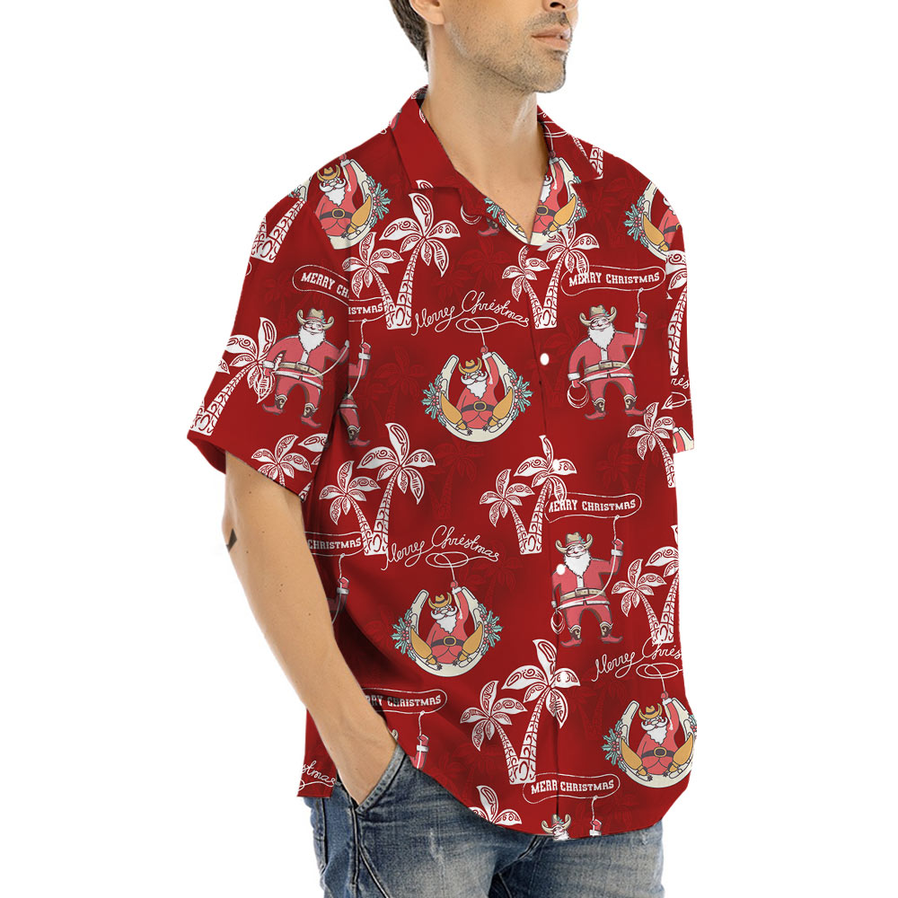 Vintage Santa Cowboy Hawaiian Shirt