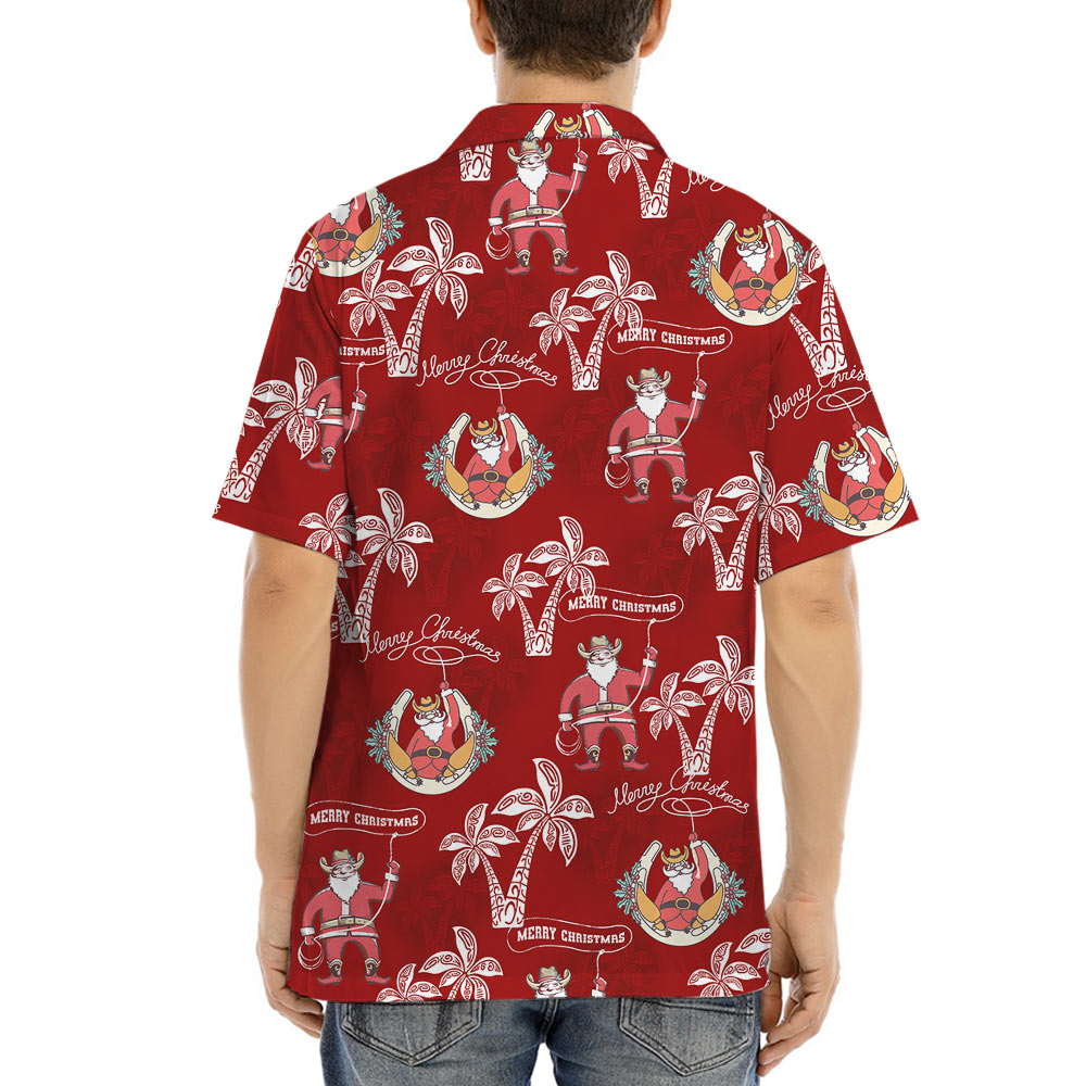 Vintage Santa Cowboy Hawaiian Shirt