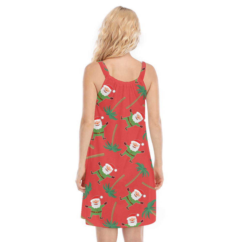 Cute Santa Claus Palm Tree Cami Dress