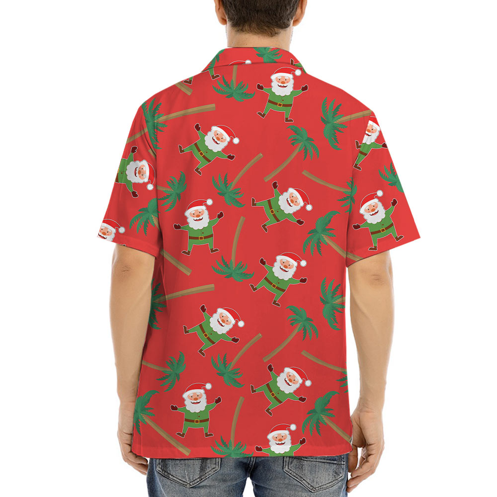 Santa Claus Tropical Palm Tree Hawaiian Shirt