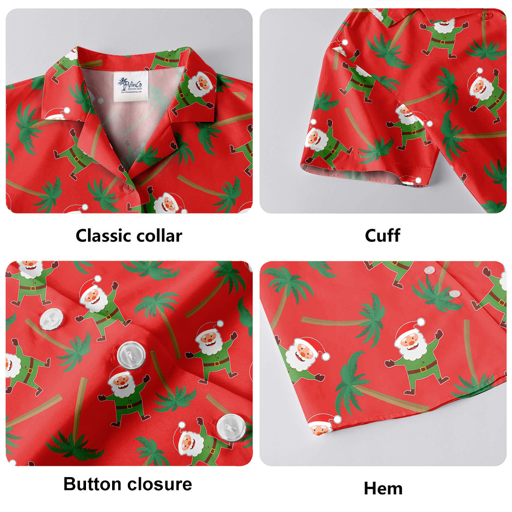 Santa Claus Tropical Palm Tree Hawaiian Shirt