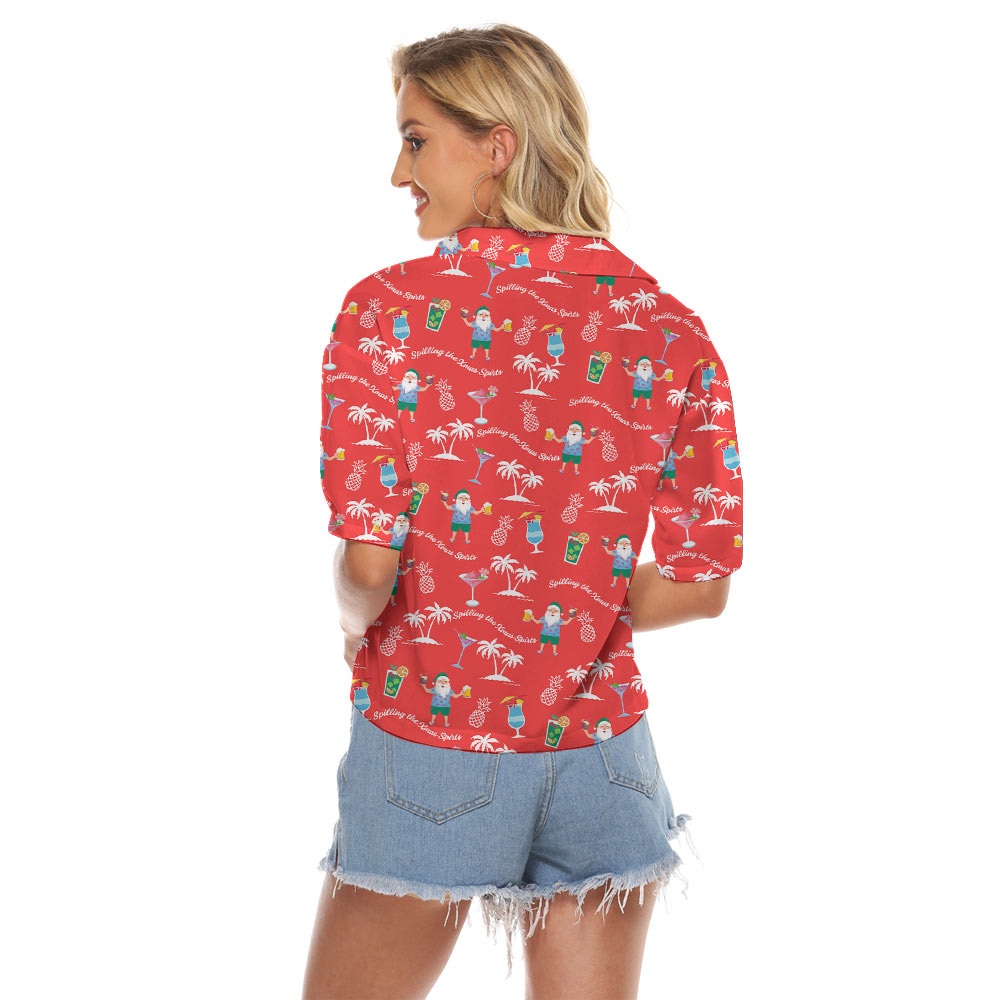 Spilling The Christmas Spirits Red Crop Top Shirt