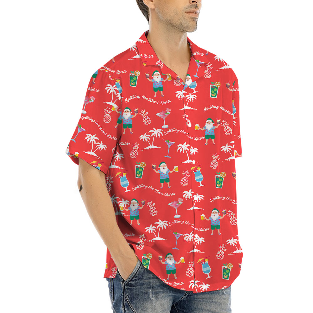 Spilling the Xmas Spirits Santa Hawaiian Shirt