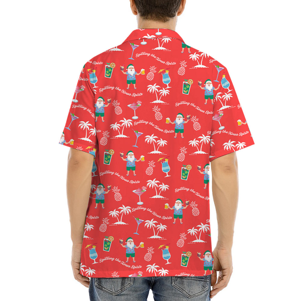 Spilling the Xmas Spirits Santa Hawaiian Shirt
