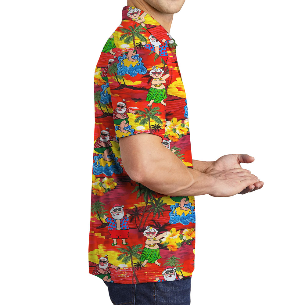 Cute Hula Santa Tropical Orange Polo Shirt