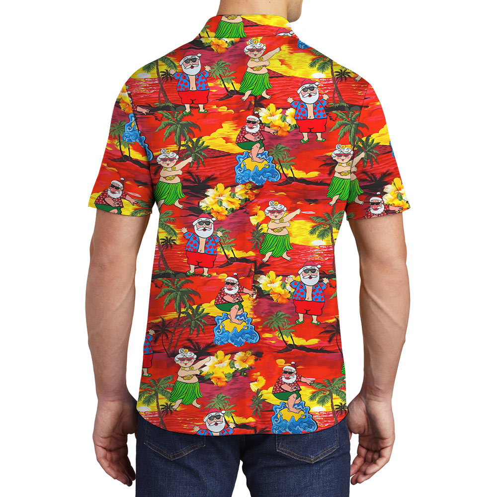 Cute Hula Santa Tropical Orange Polo Shirt
