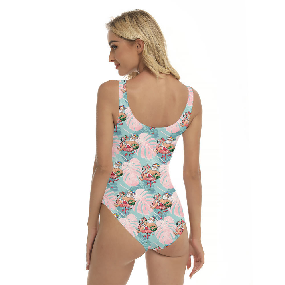Tropical Santa Claus Flamingo Swimsuit
