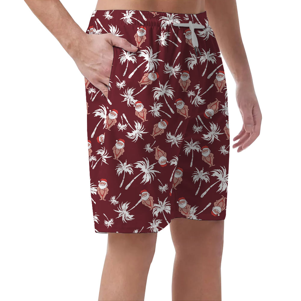 Sexy Santa Bikini Christmas Men's Beach Shorts