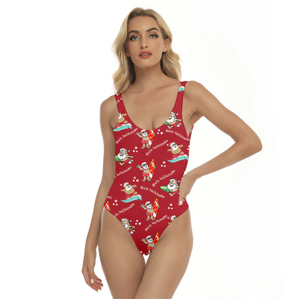 Mele Kalikimaka Santa Surfing Swimsuit - variant image 1