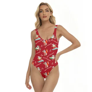 Mele Kalikimaka Santa Surfing Swimsuit