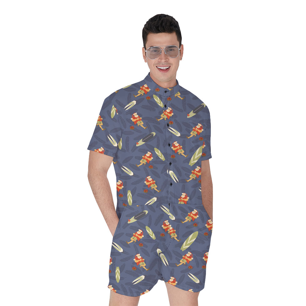 Summer Santa Claus Navy Men's Romper - variant image 1