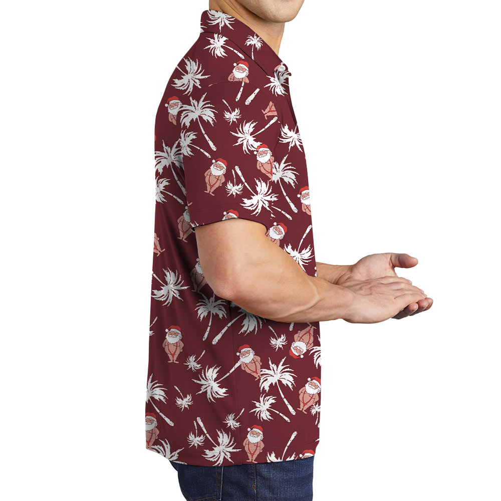 Funny Santa In Bikini Red Polo Shirt