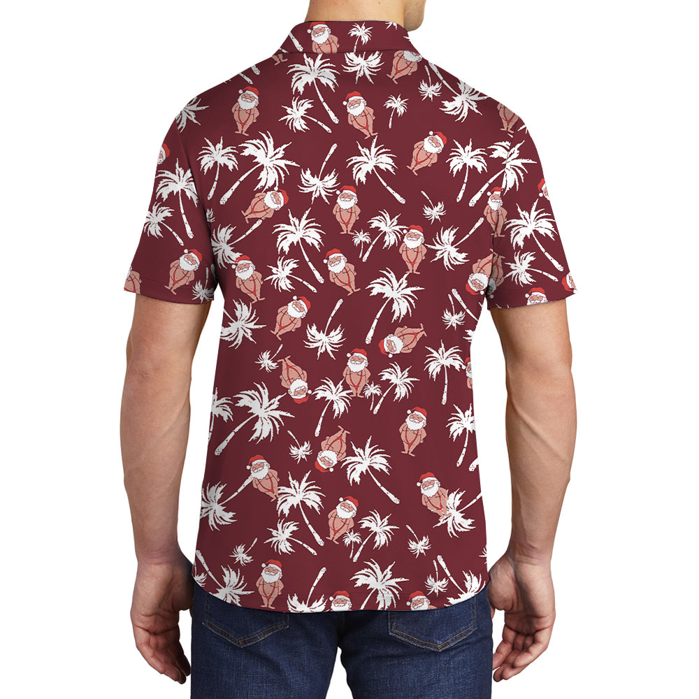 Funny Santa In Bikini Red Polo Shirt