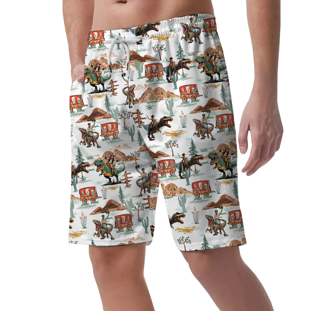 Dinosaur Cowboy Hawaiian Beach Shorts