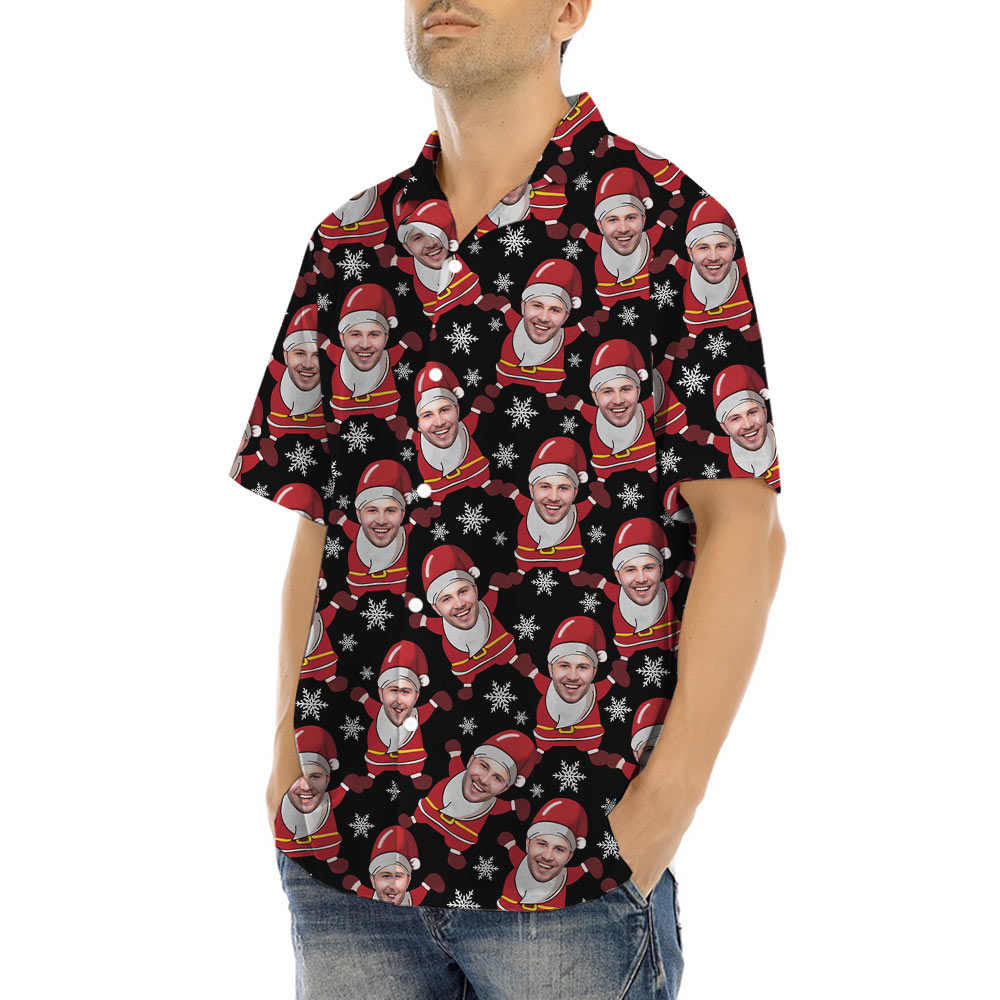 Funny Custom Face Santa Claus Hawaiian Shirt
