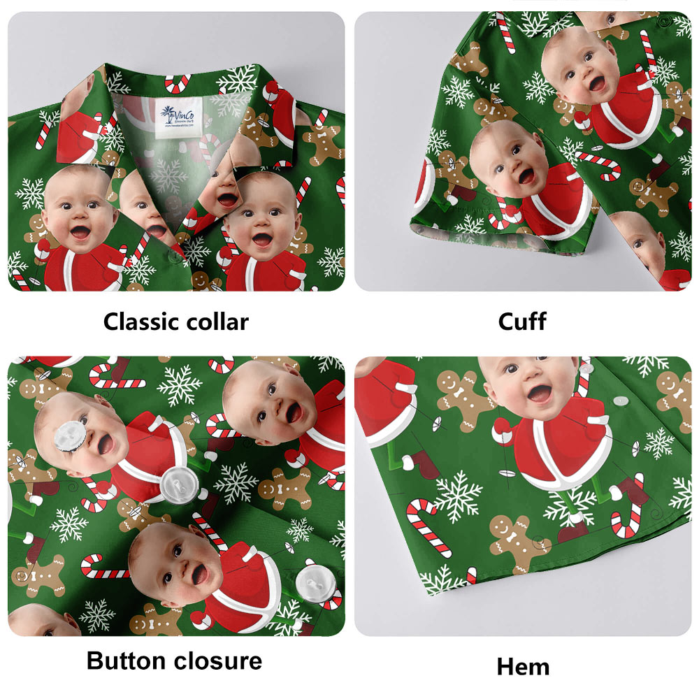 Custom Face Baby Santa Hawaiian Shirt