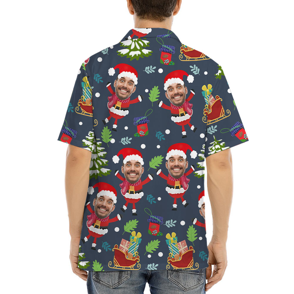 Funny Custom Face Santa Hawaiian Shirt
