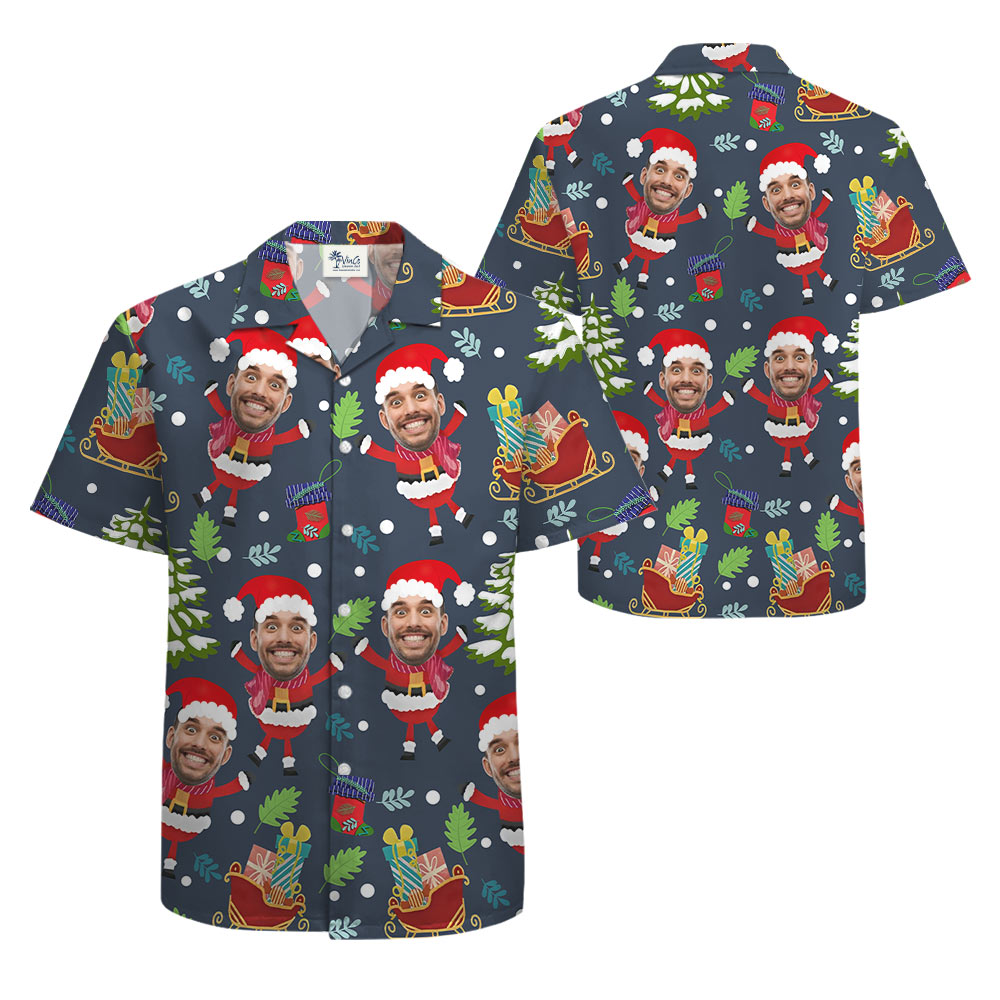 Funny Custom Face Santa Hawaiian Shirt