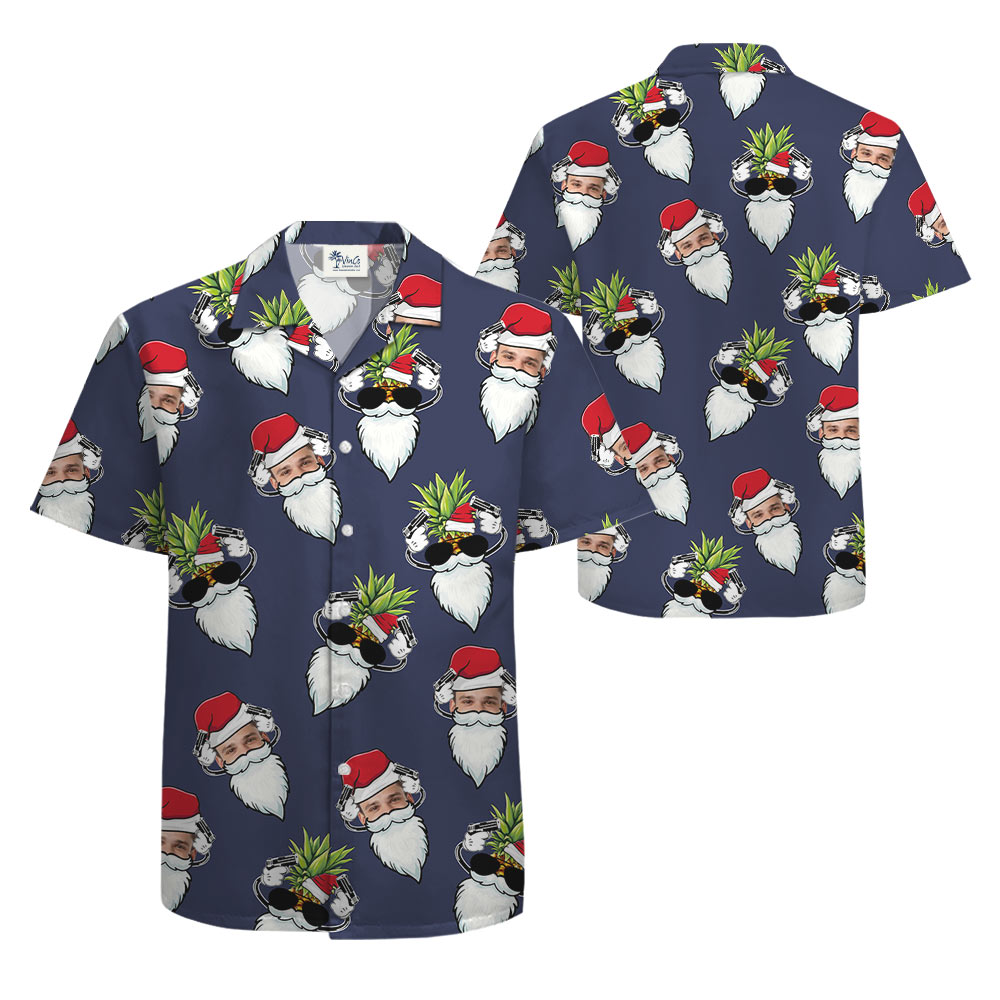 Custom Face Pineapple Santa Hawaiian Shirt