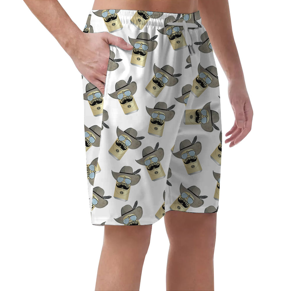 Funny Cowboy Beer Men's Beach Shorts