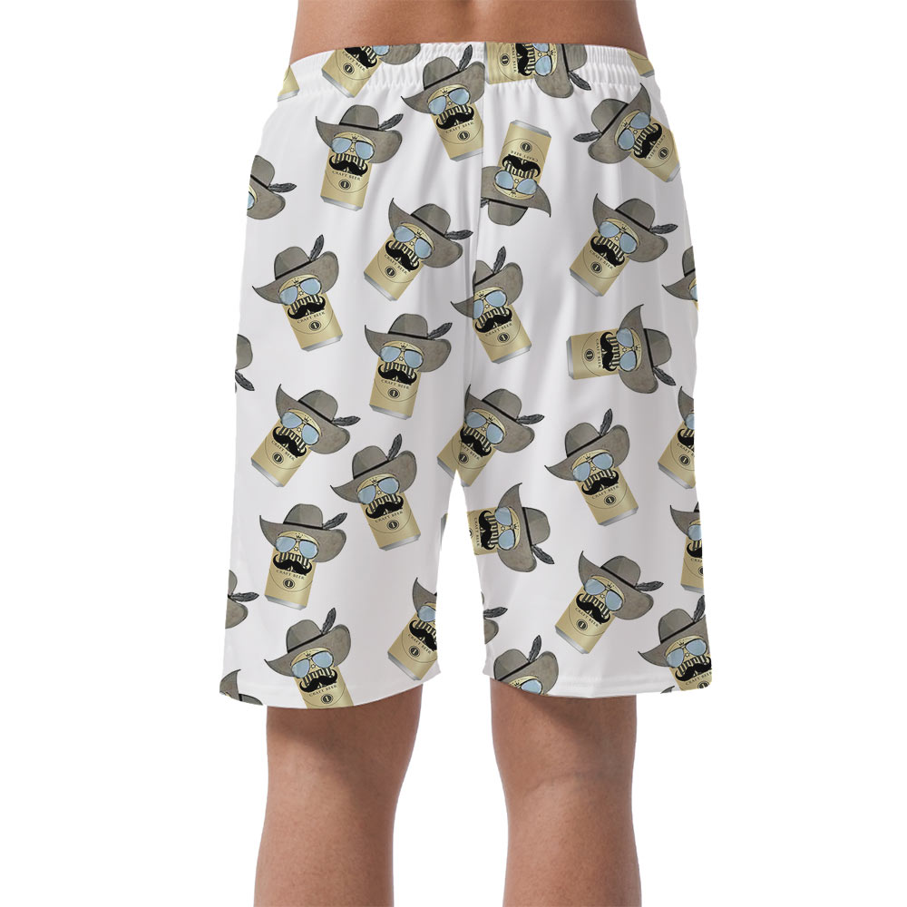 Funny Cowboy Beer Men's Beach Shorts