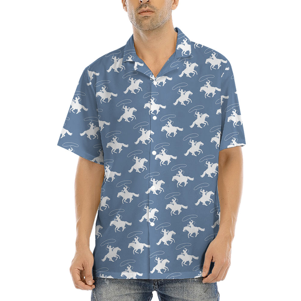 Blue Cowboy Hawaiian Shirt - variant image 1