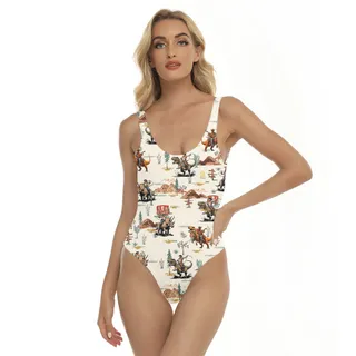 Dinosaur Cowboy Hawaiian Swimsuit