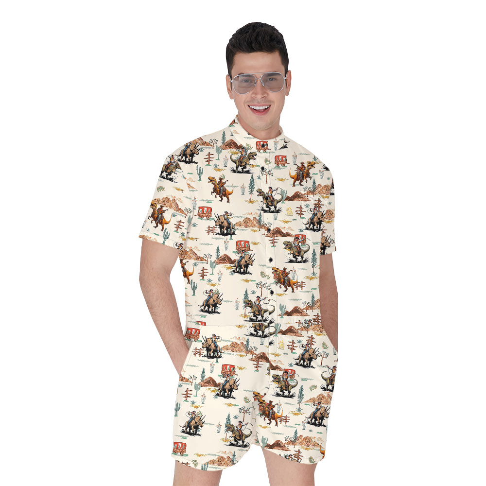 Dinsaur Cowboy Vintage Hawaiian Romper - variant image 1