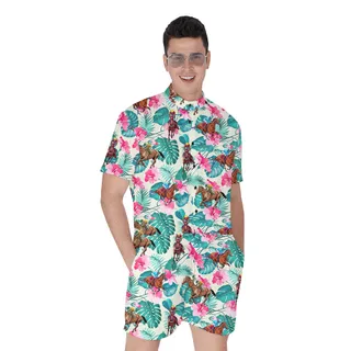 Horse Racing Floral Hawaiian Romper