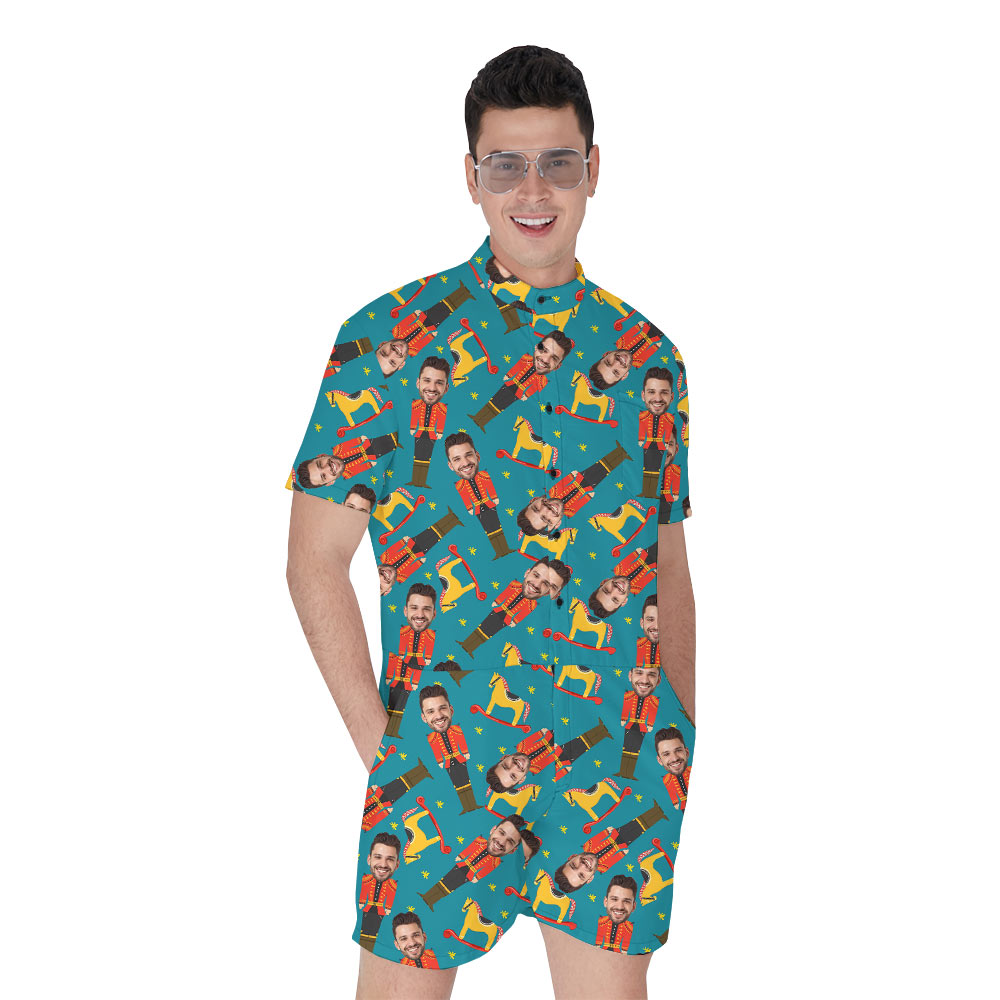 Christmas Nutcracker Custom Face Hawaiian Romper - variant image 1