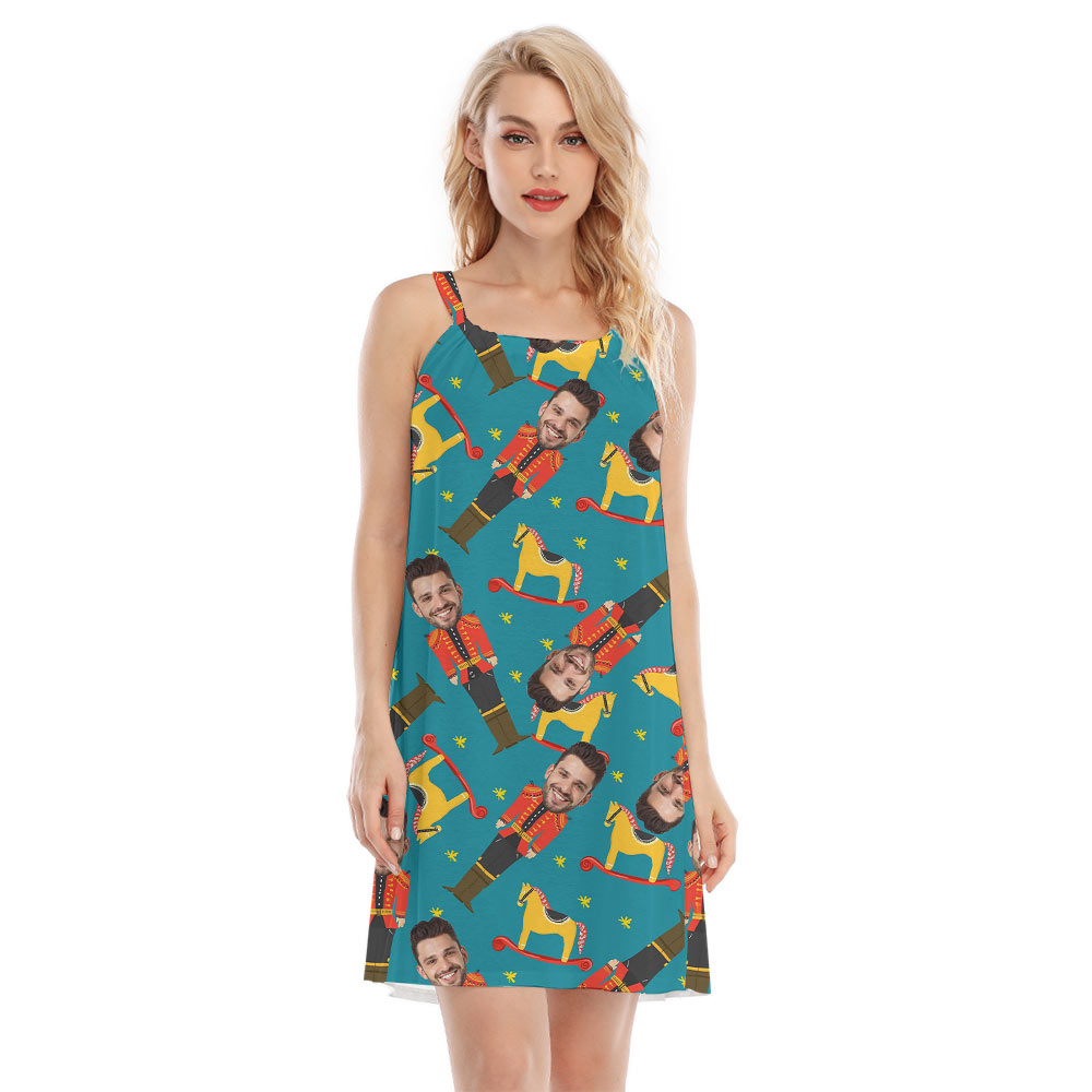 Custom Face Christmas Nutcracker Hawaiian Cami Dress - variant image 1