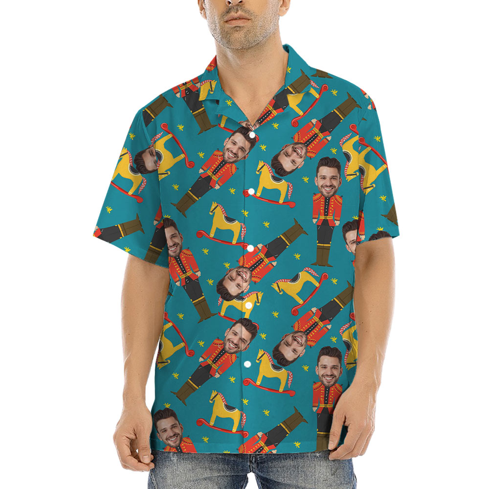 Funny Custom Face Nutcracker Christmas Hawaiian Shirt - variant image 1