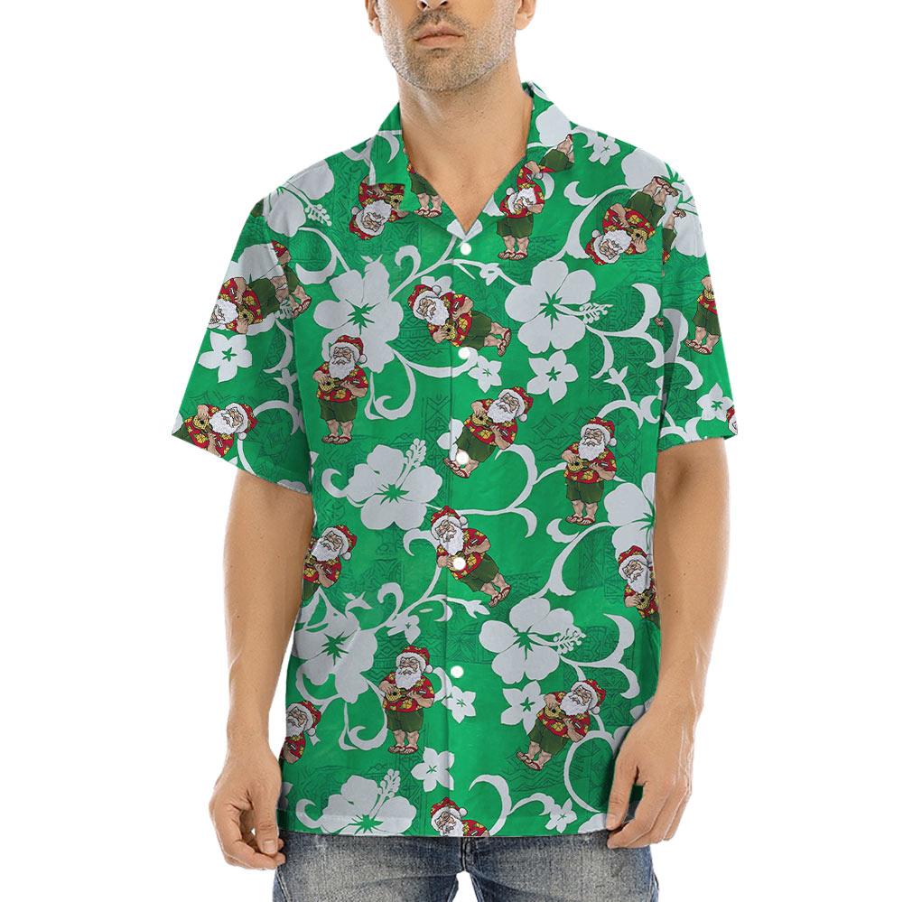 Santa With Ukulele Vintage Aloha Shirt - variant image 1