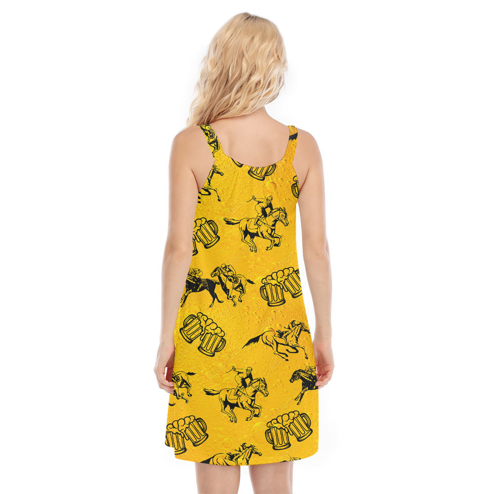 Beer And Horse Racing Hawaiian Cami Dress